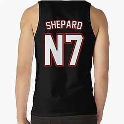 Commander Shepard Jersey - Mass Effect Athletic Jersey - White Lettering Tank Top