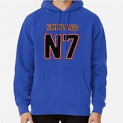 Commander Shepard Jersey - Mass Effect Athletic Jersey - Black Lettering Pullover Hoodie