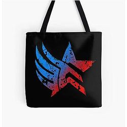 Mass Effect Paragon Renegade Distressed All Over Print Tote Bag