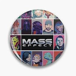 Mass Effect squad pop art inspired illustration Pin