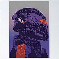 Commander Shepard from Mass Effect pop art inspired portrait Poster