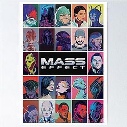 Mass Effect squad pop art inspired illustration Poster