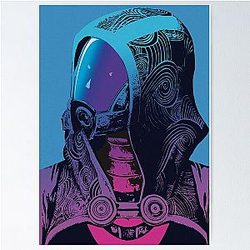 Tali'Zorah from Mass Effect pop art inspired portrait Poster