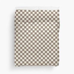 Toffee Plaid Pattern Matt Brown and Beige Duvet Cover