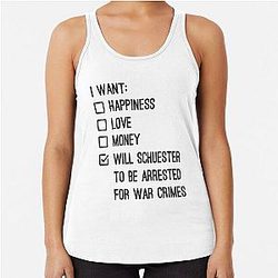 Matthew Morrison - Will Schuster should be arrested for war crimes Glee Racerback Tank Top
