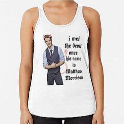 I met Matthew Morrison once his name is Dev railways race back tank top