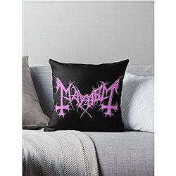 Mayhem - Norway Band - Original Logo - Fanart - Pink Edition Throw Pillow