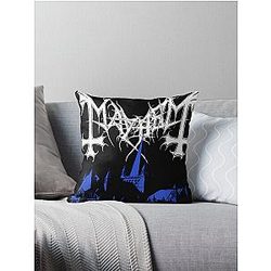 Mayhem - Norway Band - Original Logo - Fanart - De Mysteriis Dom Sathanas  Throw Pillow