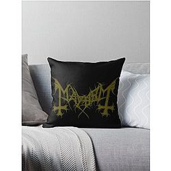 Mayhem - Norway Band - Original Logo - Fanart - Gold Edition Throw Pillow