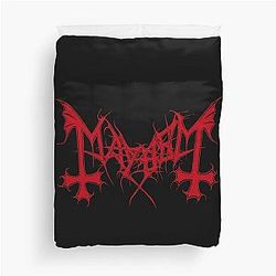 Mayhem - Norway Band - Original Logo - Fanart - Red Edition Duvet Cover