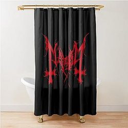 Mayhem - Norway Band - Original Logo - Fanart - Red Edition Shower Curtain