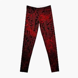 Blood Red et Black Digital Mayhem Leggings de circuits