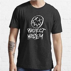 Project Mayhem, white, fight club, Tyler Durden Essential T-Shirt