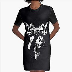Mayhem - Norway Band - Original Logo - Fanart In Memory of Per Yngve Ohlin - Dead Graphic T-Shirt Dress
