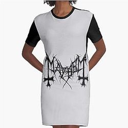 Mayhem - Bande Norvège - Logo original - Fanart - Robe de T-Shirt Graphique Edition Noire