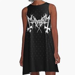 Mayhem Norway Band Original Logo Fanart  A-Line Dress