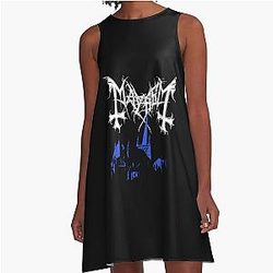 Mayhem - Norway Band - Original Logo - Fanart - De Mysteriis Dom Sathanas  A-Line Dress