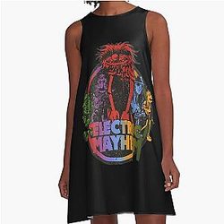 Electric Mayhem Retro  A-Line Dress