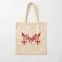 Mayhem - Norway Band - Original Logo - Fanart - Red Edition Cotton Tote Bag