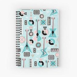 Musique rétro Mayhem Carnet de notes en spirale turquoise