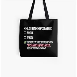TommyInnit Bags - Relationship with Tommyinnit All Over Print Tote Bag RB2805