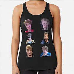 TommyInnit Tank Tops - Tommyinnit Faces Dream Team Racerback Tank Top RB2805