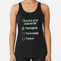 TommyInnit Tank Tops - Choose your character - Tommyinnit (3) Racerback Tank Top RB2805
