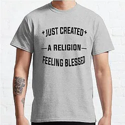 TommyInnit T-Shirts - Just Created a Religion Feeling Blessed | Tommyinnit V2 Classic T-Shirt RB2805