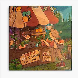 Tubbo Posters - Tubbo and Tommy Farm Metal Print RB1506