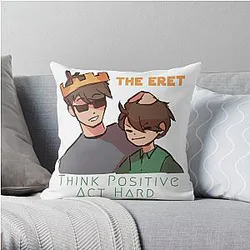 Eret Pillows - Think positive &amp; Act hard Throw Pillow RB1507