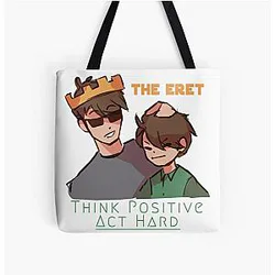 Eret Bags - Think positive &amp; Act hard All Over Print Tote Bag RB1507