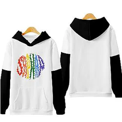 Sapnap Hoodies - Logo Rainbow Printed Streetwear Colorblock Pullover Hoodie