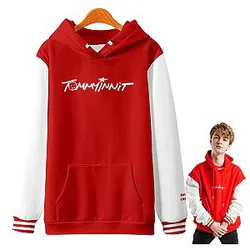 TommyInnit Hoodies - Dream Team SMP Long Sleeve Casual Style Red Hoodie
