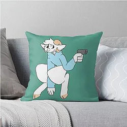 Jschlatt Pillows - Jschlatt  With A Gun Throw Pillow RB0907
