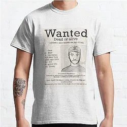 Jschlatt T-Shirts - Jschlatt  Fake Wanted Poster Classic T-Shirt RB0907