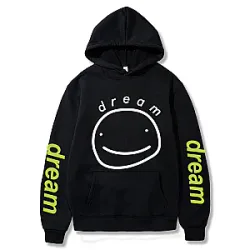 Dream Funny Face Pullover Black Hoodie DMO2811