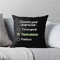 Technoblade Pillows - Choose your character - Technoblade (2) Throw Pillow RB0206