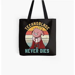 Technoblade Bags - Retro Style Technoblade Merch Cosplay Boys Girls All Over Print Tote Bag RB0206