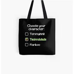 Technoblade Bags - Choose your character - Technoblade (2) All Over Print Tote Bag RB0206