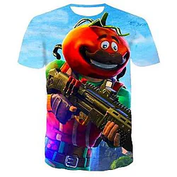 Fortnite Merch - Fortnite Tomatohead Printed 3D Graphic T-Shirt