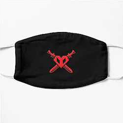 Philza Face Masks - Red Crossed Hardcore Heart Flat Mask RB1106