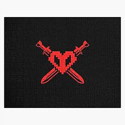Philza Puzzles - Red Crossed Hardcore Heart Jigsaw Puzzle RB1106