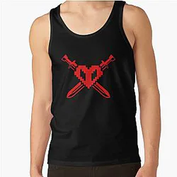 Philza Tank Tops - Red Crossed Hardcore Heart Tank Top RB1106