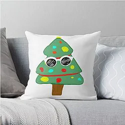 GeorgeNotFound Pillows - GeorgeNotFound Christmas tree Throw Pillow RB0906