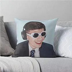 GeorgeNotFound Pillows - GeorgeNotFound in Goggles  Throw Pillow RB0906