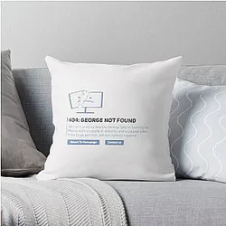 GeorgeNotFound Pillows - GeorgeNotFound 404 Throw Pillow RB0906