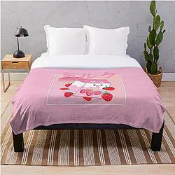 GeorgeNotFound Blankets - Strawberry milk shake Throw Blanket RB0906