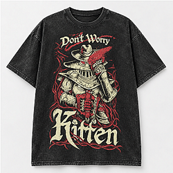 Don't Worry Kitten Meatcanyon Washed T-Shirt NTT1609 Meatcanyon T-Shirt