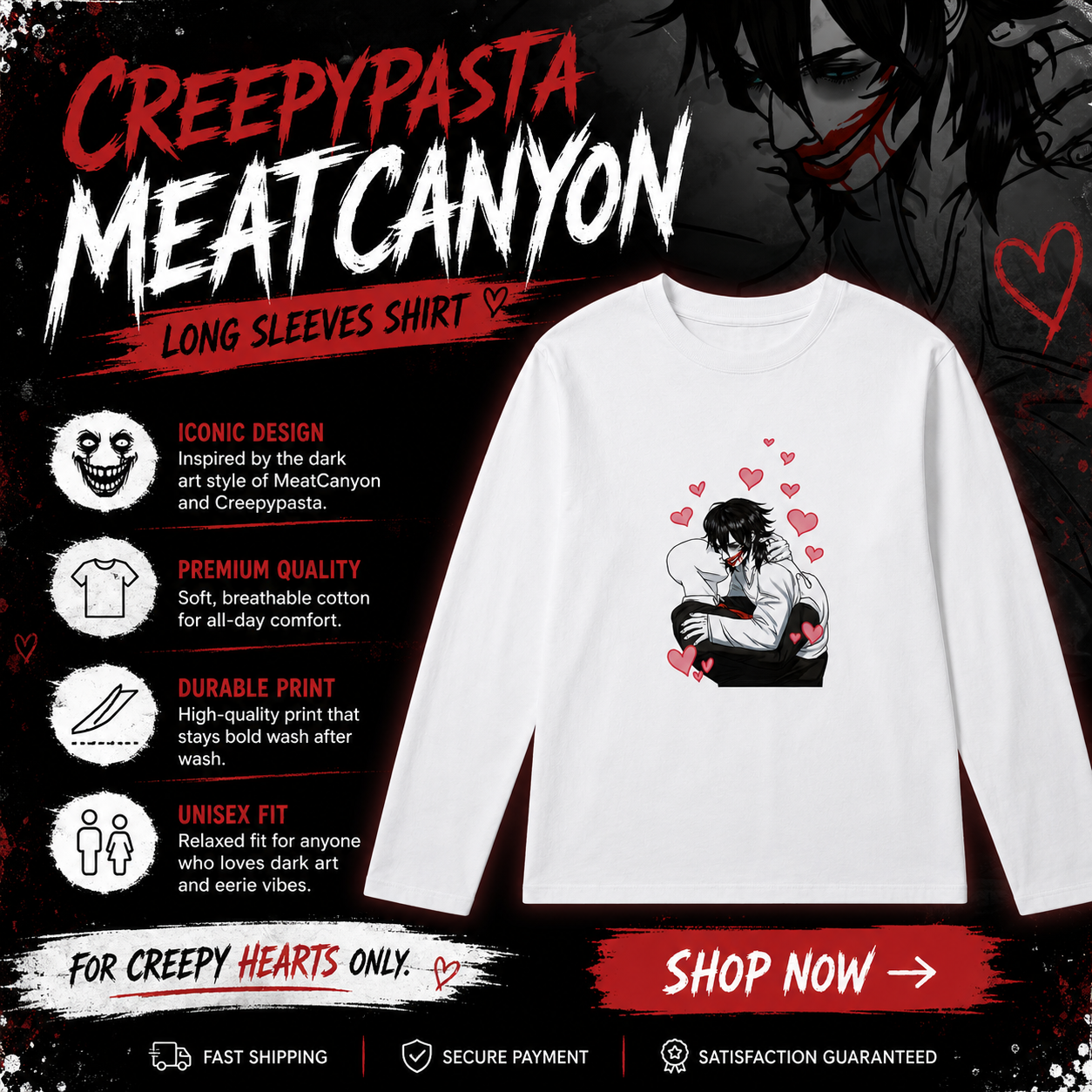 Creepypasta Meatcanyon Long Sleeves Shirt