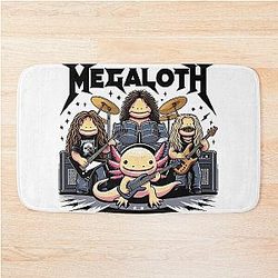Axolotl Rock Band T-shirt - Megadeth Parody, If Megadeth were Axolotls Bath Mat